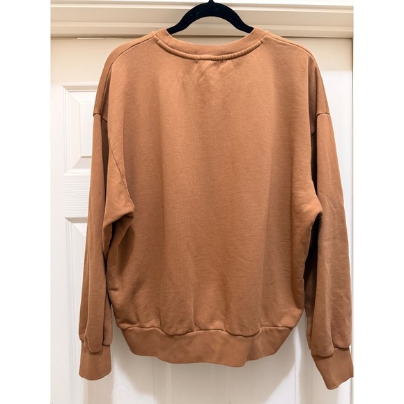 TALENTLESS Crewneck Sweatshirt Brown Cotton Long Sleeve Relaxed Fit Size M - Picture 4 of 5
